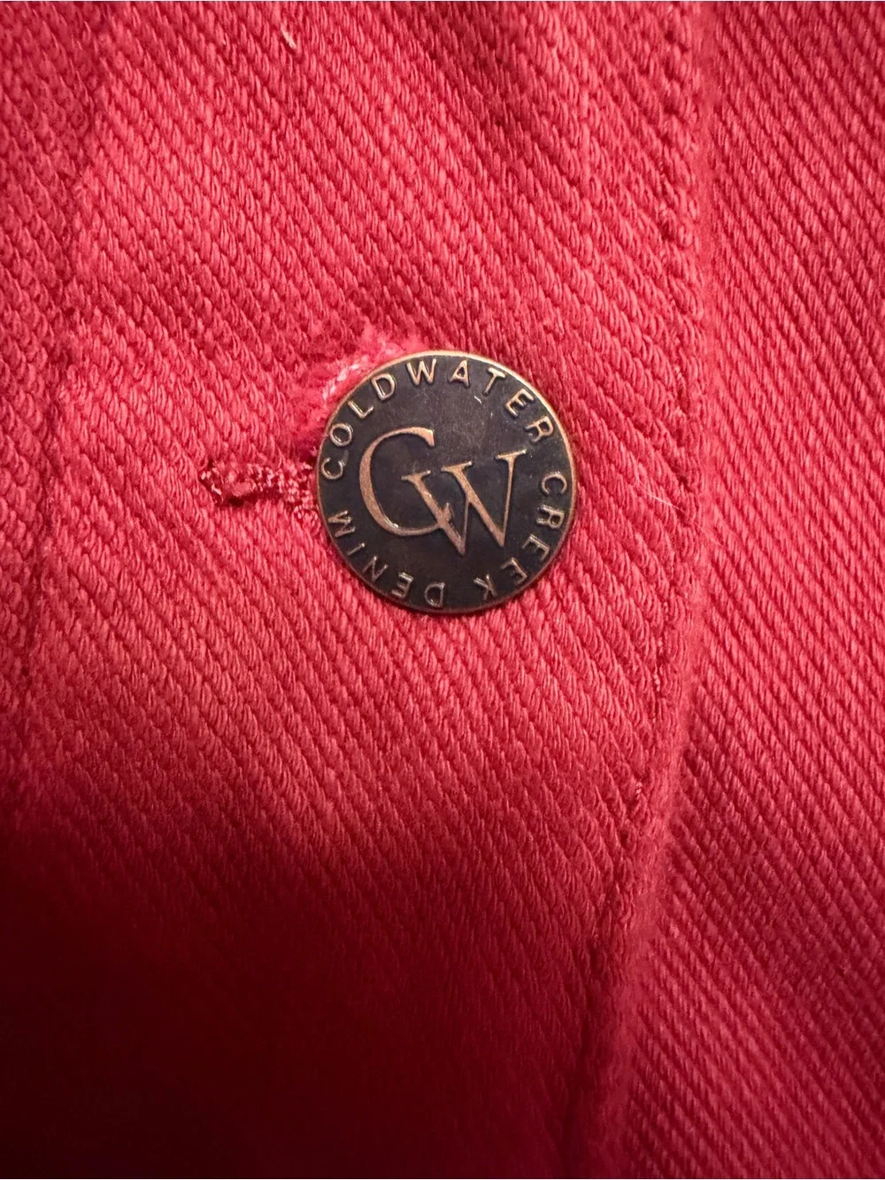 Coldwater Creek Knit Denim Jacket - Dover red - size M Petite - Picture 2 of 7